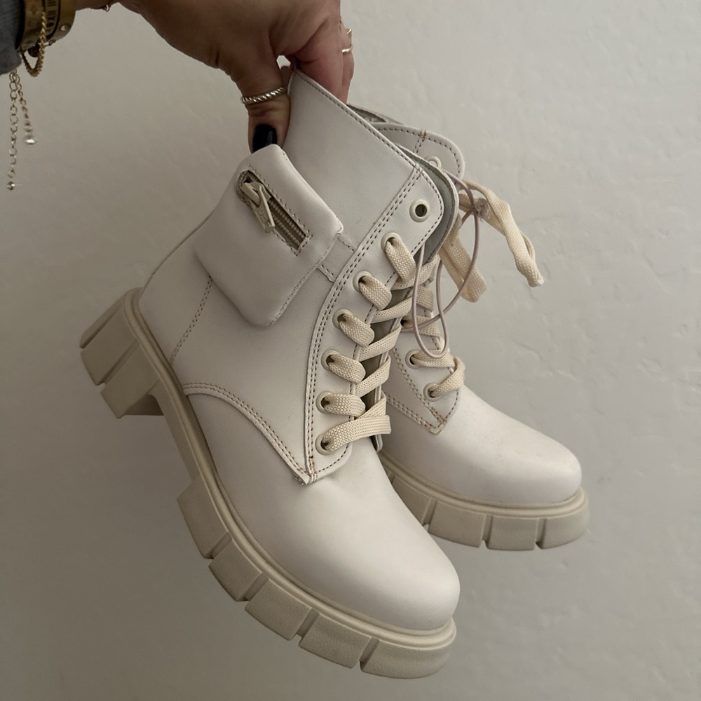 Stylish Cream Ankle Boots